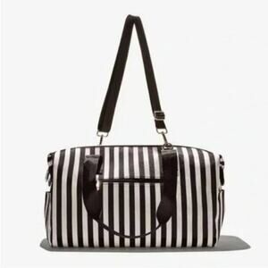 Alice & Olivia‎ By Stacey Bendet Black & White Striped Duffel Bag NWT
